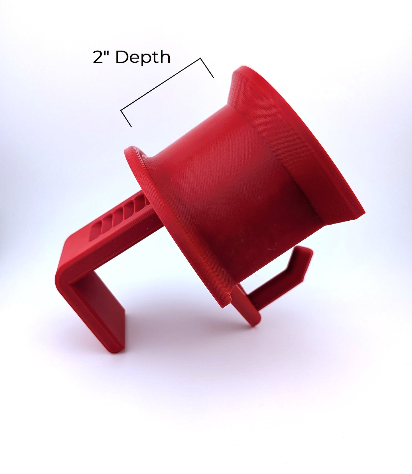 travel bridle holder from side showing 2 inch depth