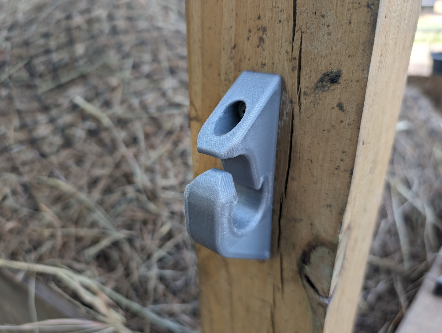 front view of bucket hanger in use