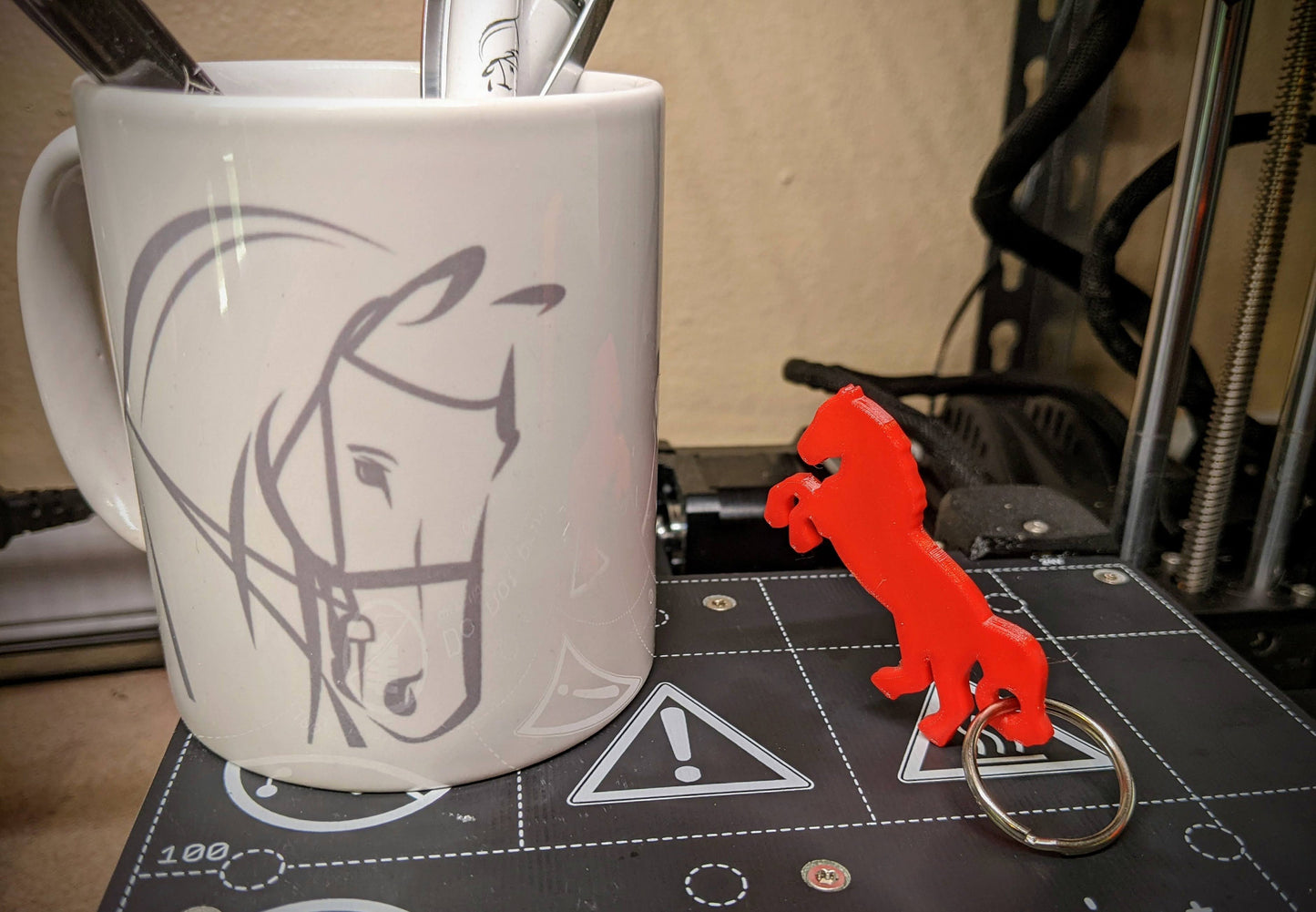 Horse Keychain - 3D Printed Key Tag