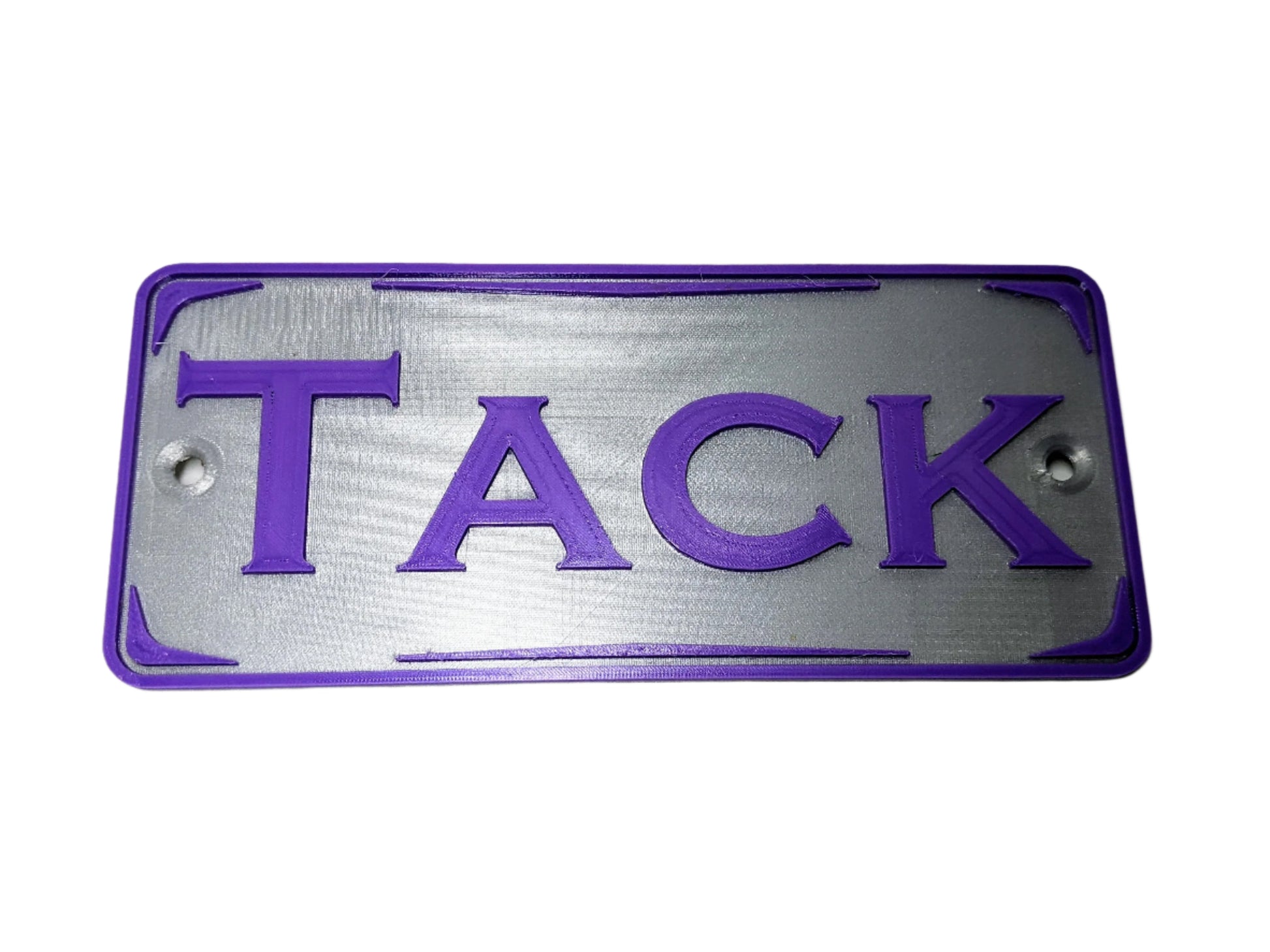 Tack Rectangular Nameplate Front View