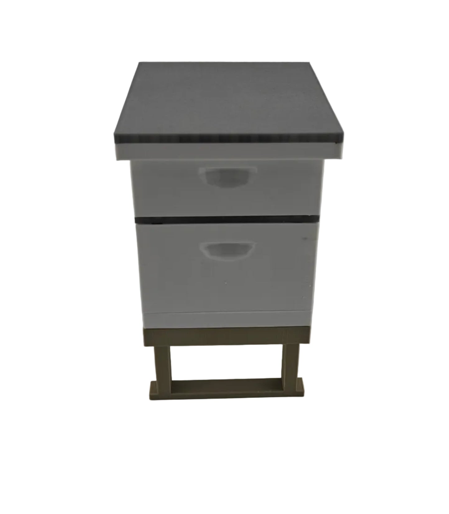 Miniature Beekeeping hive with two boxes on a white background back