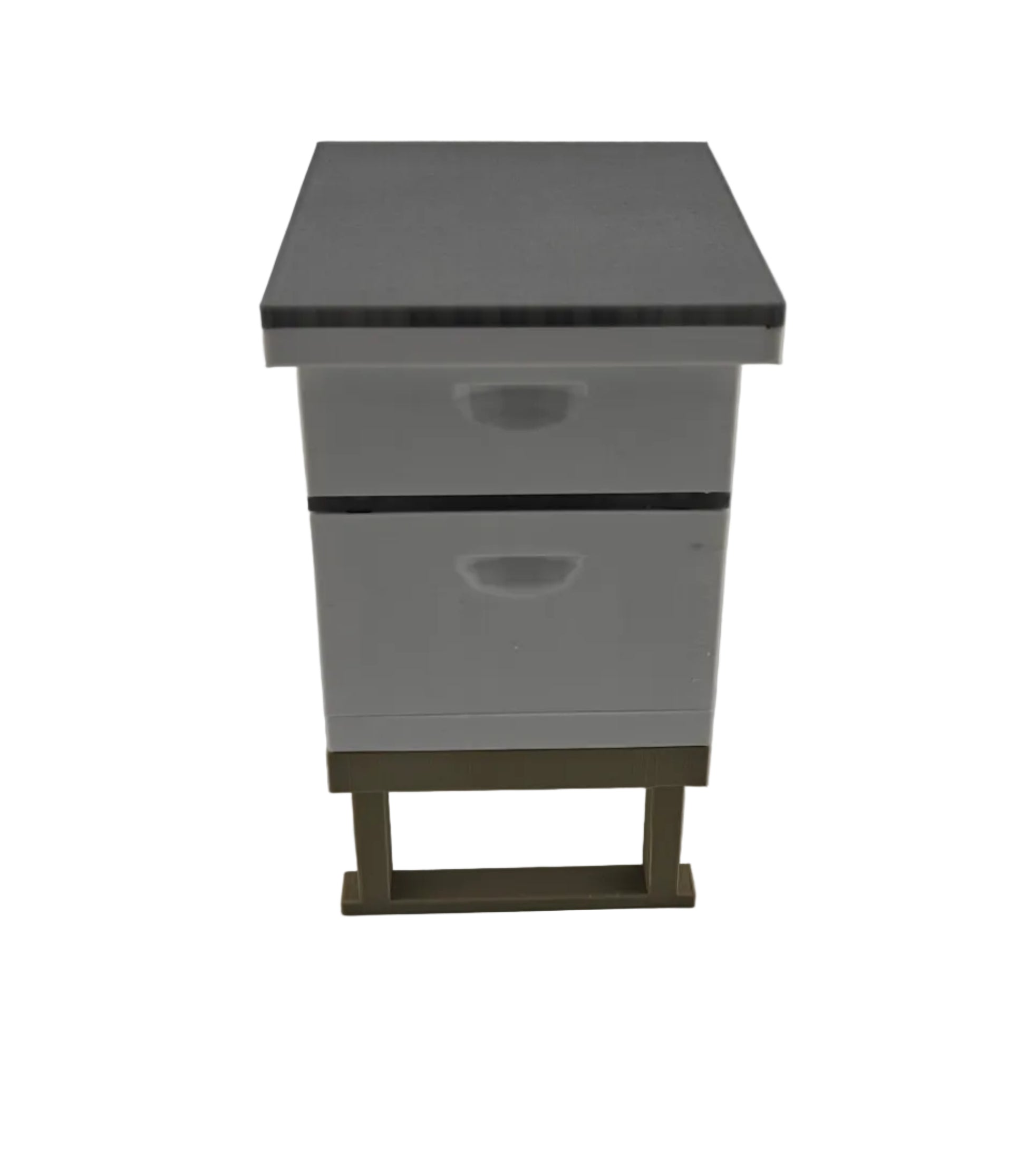 Miniature Beekeeping hive with two boxes on a white background back