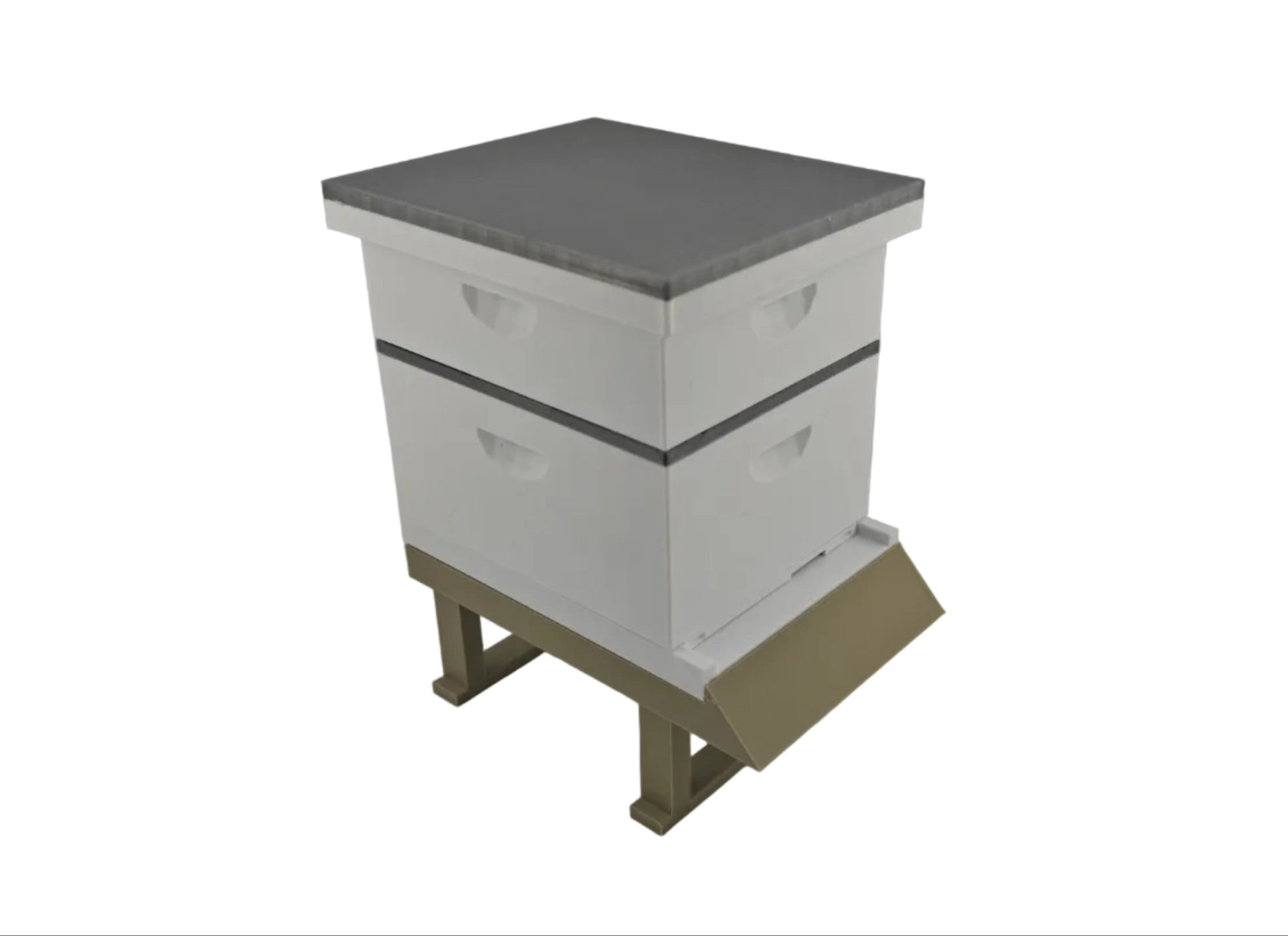 Miniature Beekeeping hive with two boxes on a white background iso 2