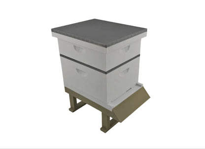 Miniature Beekeeping hive with two boxes on a white background iso 2