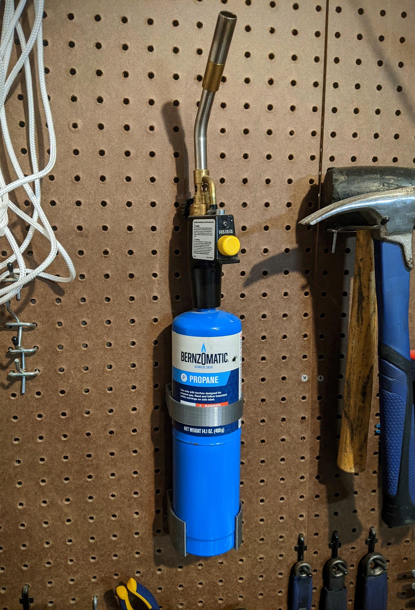 Propane Bottle Pegboard Holder - U.S. 1"x1" Pegboard Organization