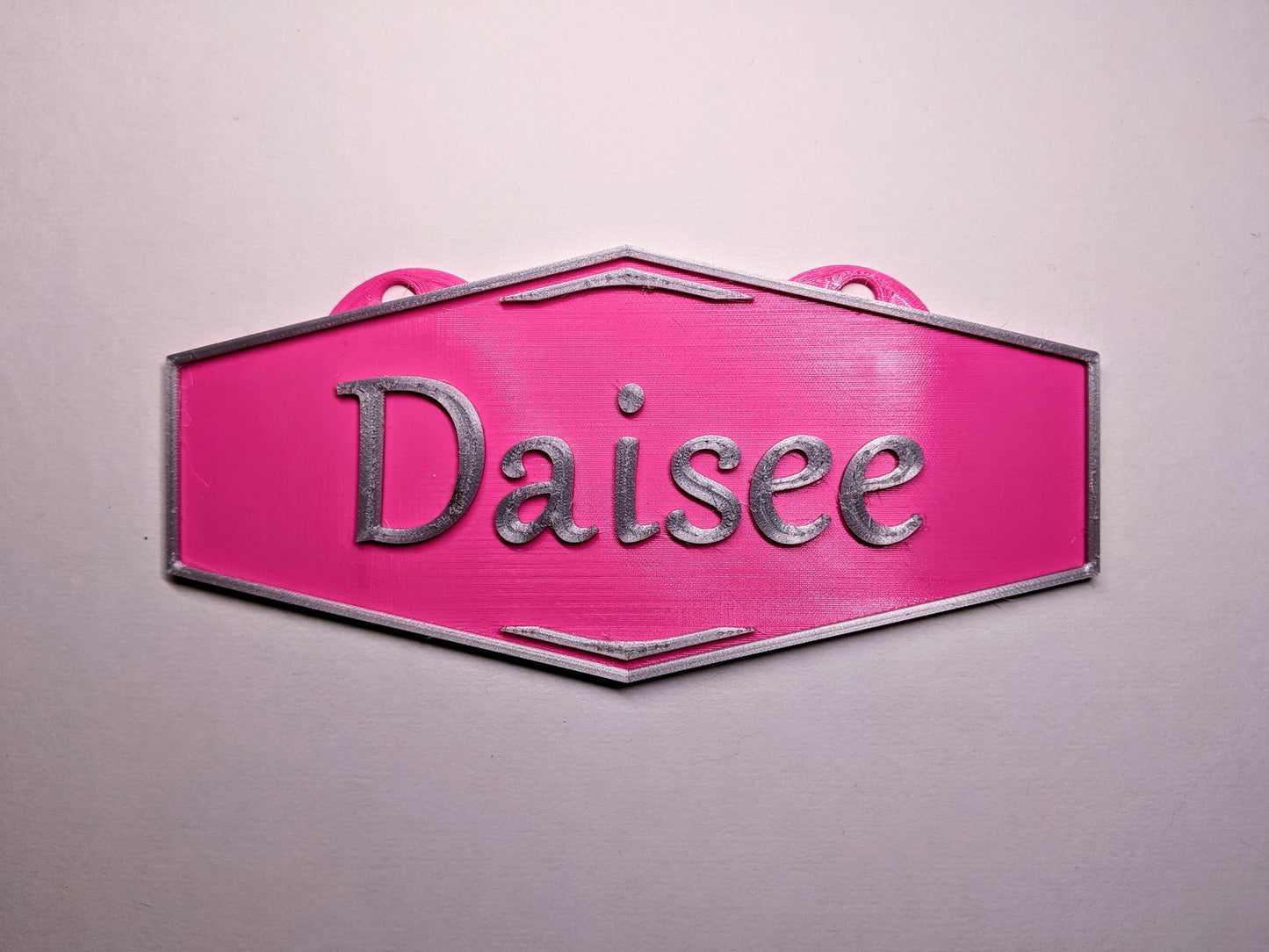 Stall Nameplate - Hexagon  - Screw In or Hanging Tabs- Multicolor - One or Two Lines - Logo