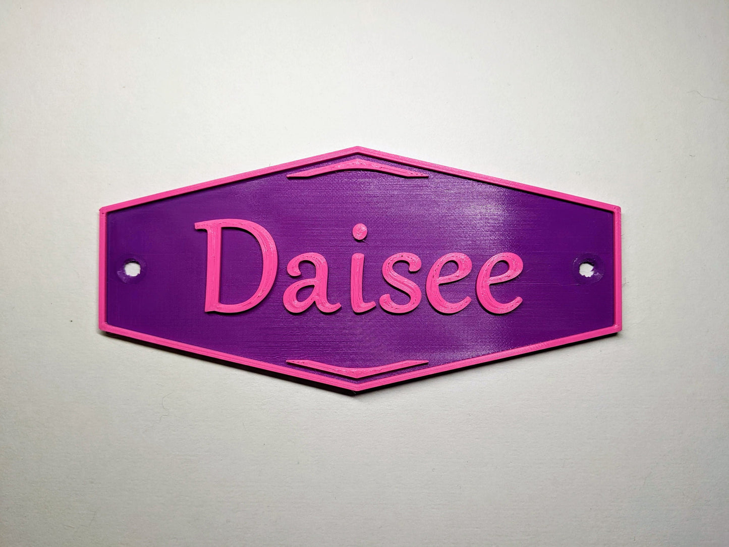 Stall Nameplate - Hexagon  - Screw In or Hanging Tabs- Multicolor - One or Two Lines - Logo