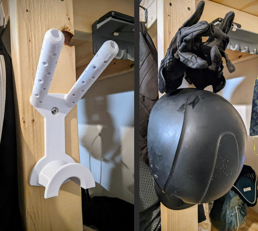 Helmet and Glove Holder - Wall Mount - Glove Ventilation