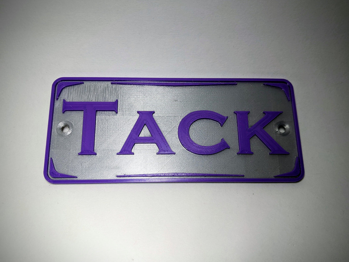 Stall Nameplate - Rectangular - Screw In or Hanging Tabs- Multicolor - One or Two Lines - Logo