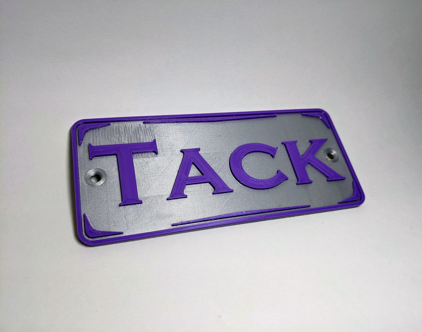 Stall Nameplate - Rectangular - Screw In or Hanging Tabs- Multicolor - One or Two Lines - Logo